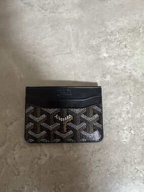Goyard Slim Card Holder in Brown and Black